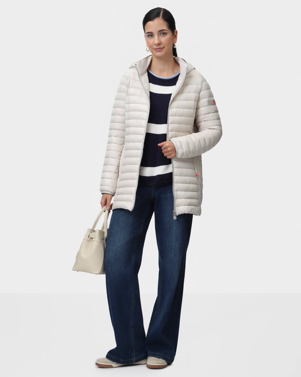 Джемпер оверсайз жен. Frieda Freddies 4321 синий белые полоски