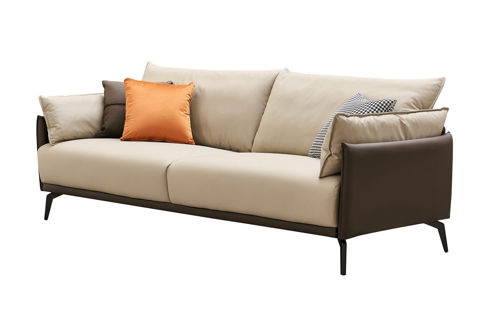 Диван ELEGANTE NAPPA SF015 (3-х местный)  бежевый 6615-коричневый