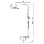 Душевая система Azario Conda с квадратным тропическим душем, керамический картридж, шланг 150 см, золото матовое (AZ-K2311MG)