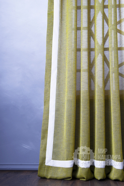 Комплект легких штор: БЕАТРИС (арт. BL01-244-02)  - (170х270)х2 см.  - (Возможна высота 250 см.) - зеленые
