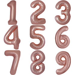 Цифры 102 см "Розовое золото металлик" слим (slim)