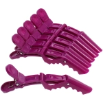 Зажимы парикмахерские 6шт «KLEVER», цвет фиолетовый, 11,2*1,5см
