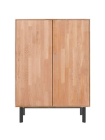 Комод 85х40х119 Виби, для вещей и одежды, 2 двери, массив дуба на металлических ножках, в стиле лофт, Dipriz