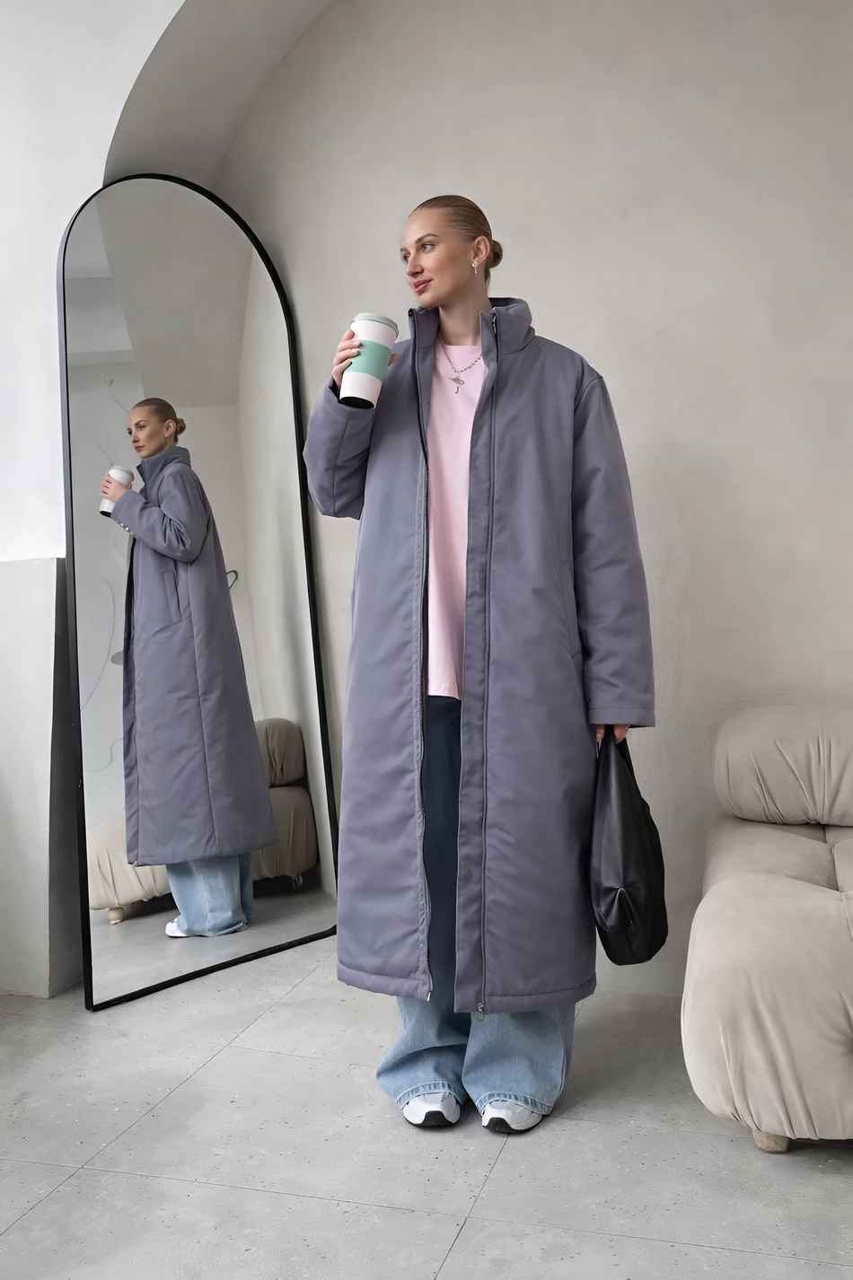 Пальто женское демисезонное "Ливерпуль" коричневый