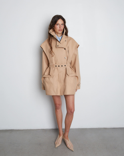 Тренч на молнии из хлопка Бербери кэмел