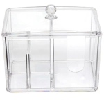 Диспенсер для ватных дисков и палочек»ФАНТЭНЕГРО», прозрачный, 15*11*12,7см