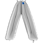 Шар фольгированный Буква V 66 см (Серебряный)