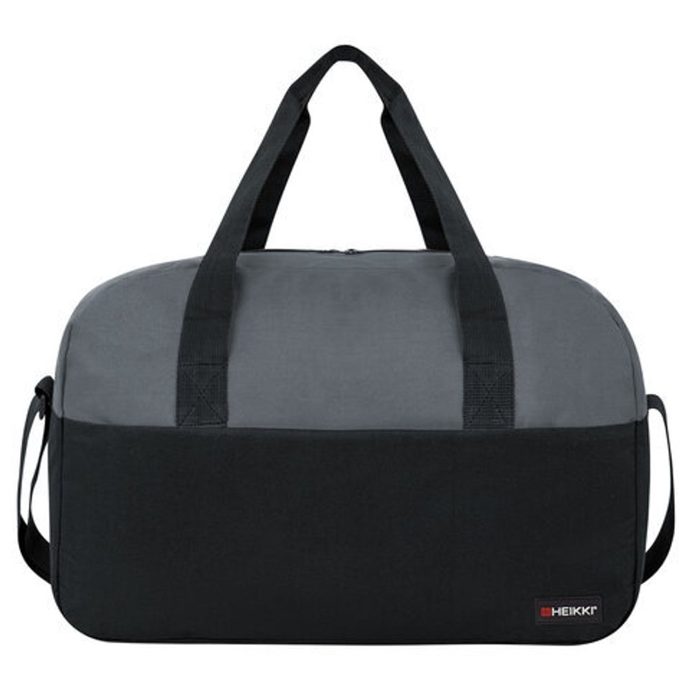 Сумка спортивная HEIKKI BASE (ХЕЙКИ), карман на молнии, черная/темно-серая, 30x44x17 см, 272623