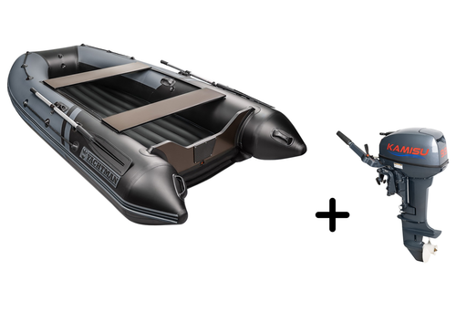 YACHTMAN-320 НДНД серый-черный + KAMISU T 9.9 BMS (комплект лодка + мотор)