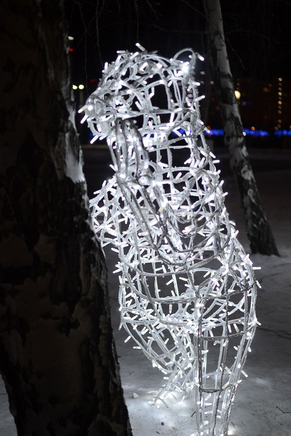 Световая композиция из 3 фигур «Мишки в лесу»