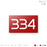 Номер на дверь 334, табличка на дверь для офиса, квартиры, кабинета, аудитории, склада, красная 120х70 мм, Айдентика Технолоджи