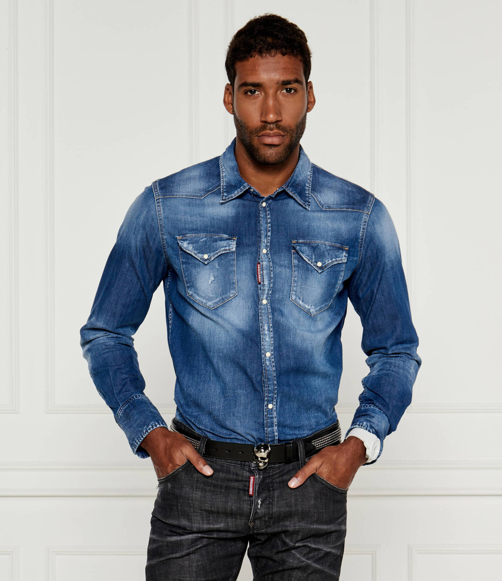 Джинсовая рубашка Western Dsquared2 - голубой(S74DM0846 S30341)