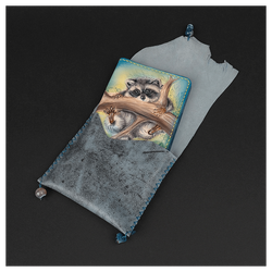 Кожаная обложка на паспорт «Енотик»