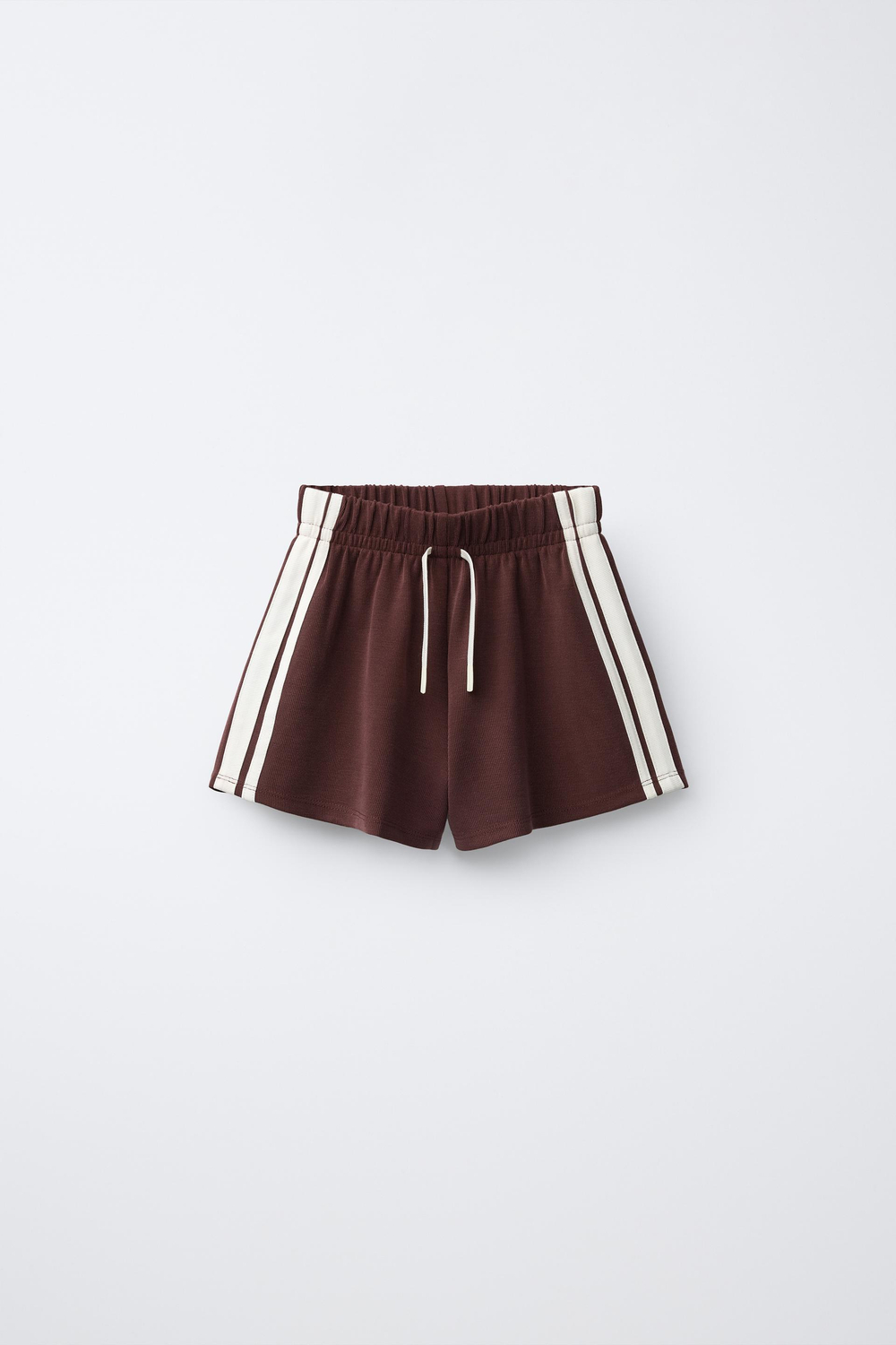 ZARA ШОРТЫ С КОНТРАСТНЫМИ ЛАМПАСАМИ, БОРДОВЫЙ