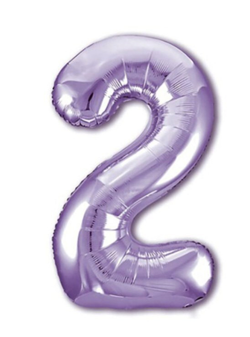 Шар цифра №2 Сиреневый