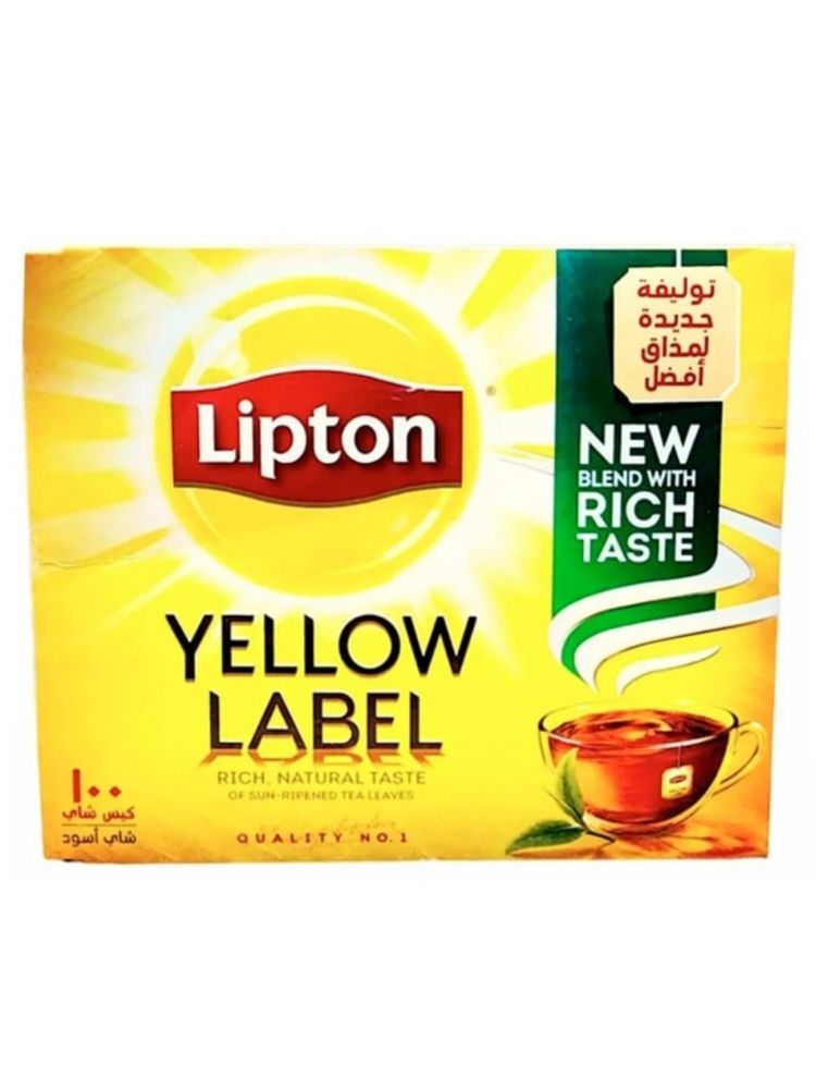 Чай черный Lipton Yellow label в пакетиках, 100 шт x 3 уп