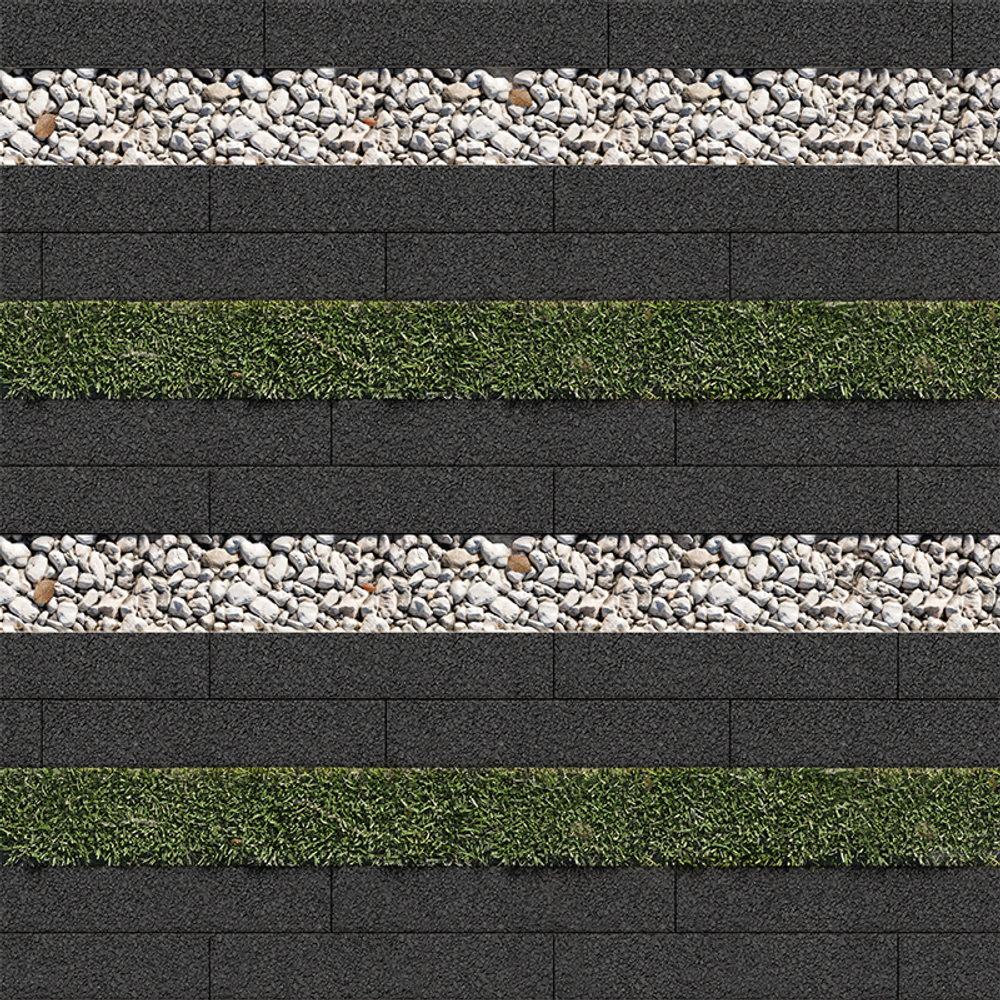 Тротуарная плитка ГАЗОННАЯ РЕШЕТКА - Гранит Черный