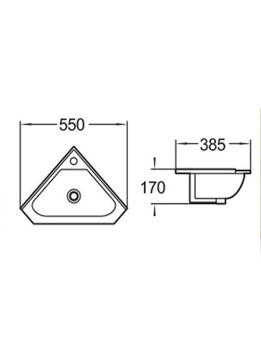 Раковина подвесная (глянцевая белая) WeltWasser WW AISBACH 7012 GL-WT 550х385х170