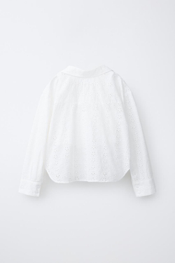 ZARA КОМПЛЕКТ: РУБАШКА И ТОП SCHIFFLY, ЖЕЛТОВАТО-БЕЛЫЙ