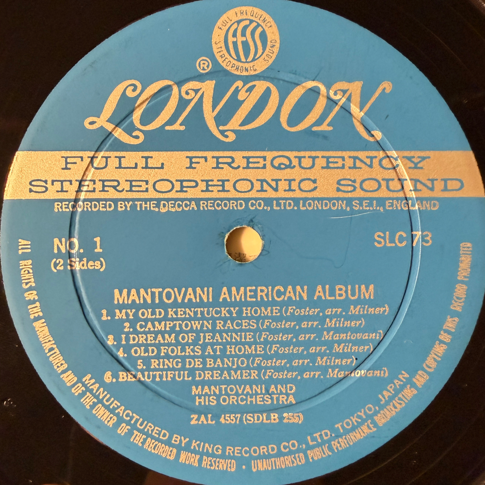 Mantovani And His Orchestra ‎– Mantovani American Album (Япония 1963г.)