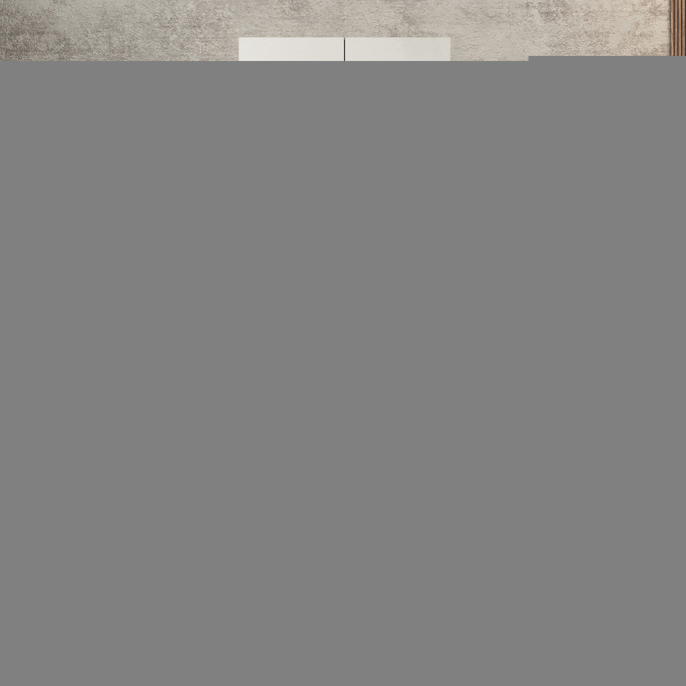 Шкаф Агератум МДФ двухсекционный с антресолью Лайн флай (0,27) А10029 матовая - Орех Экко 9459  120*50*260