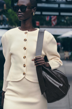 ZARA КАРДИГАН ОБЛЕГАЮЩЕГО КРОЯ С ПУГОВИЦАМИ, БЕЖЕВЫЙ