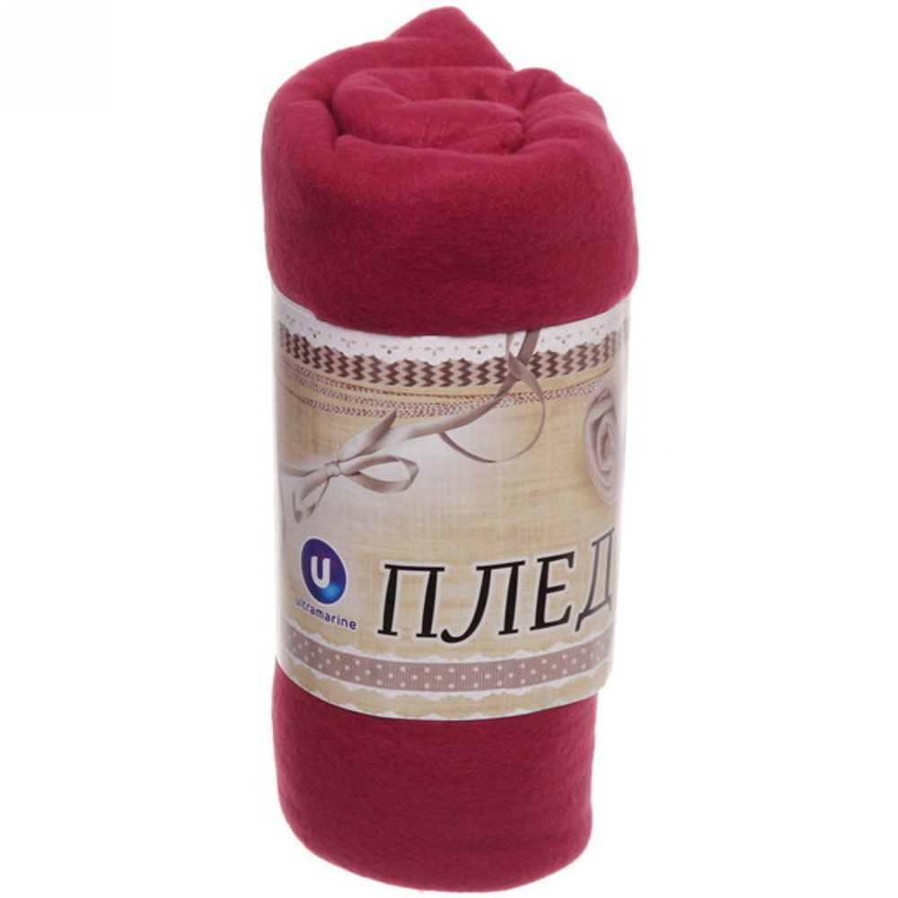 Плед 150*200см «Уют» цвет бордовый, микрофлис Ультрамарин