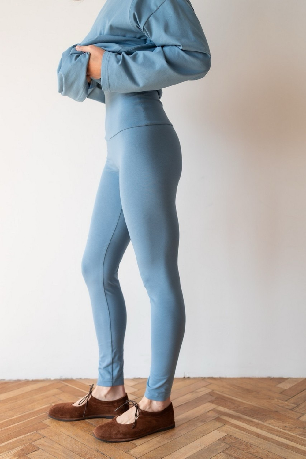 Легинсы с мягким поясом, Пыльно-голубой