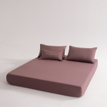 КПБ Однотонный Сатин Элитный на резинке OCER007, 2 спальный, 4 наволочки, простынь 160*200*30