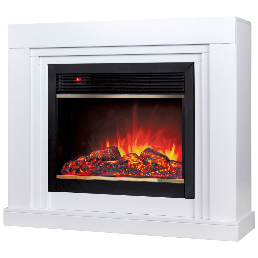 Каминокомплект Real Flame Stanley 26 WT с очагом Moonblaze Deluxe Brass