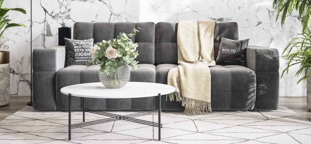 Диван Босс ХО Велюр Монолит серый