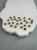 Шатоны 4 мм, Фиалка в золоте, 25 шт