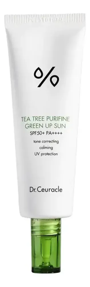 Dr Ceuracle Солнцезащитный крем с чайным деревом, маскирующий покраснения Tea Tree Purifine Green Up Sun, 50 мл