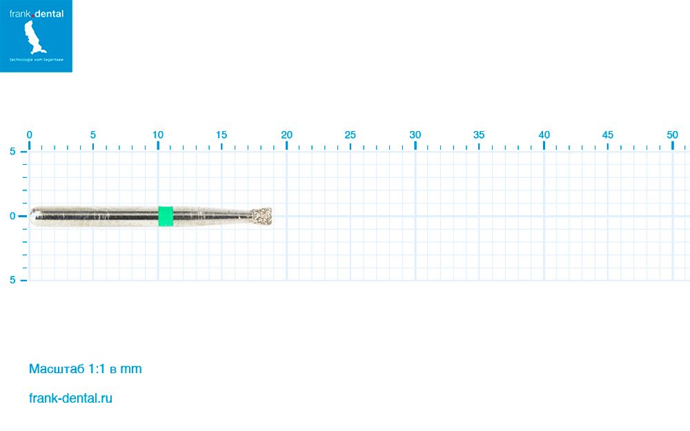 Бор алмазный зеленый  Frank Dental типа FG - D.805.014.G.FG