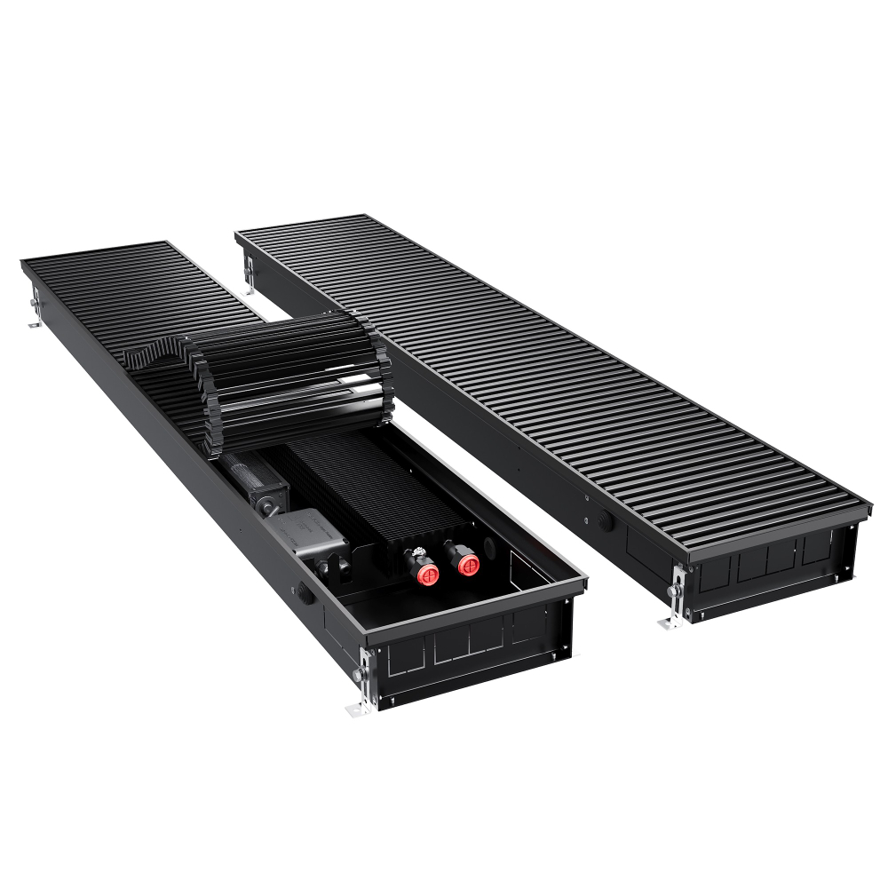 Конвектор внутрипольный Royal Thermo ATRIUM TURBO-90/250/2900-DG-U-BL