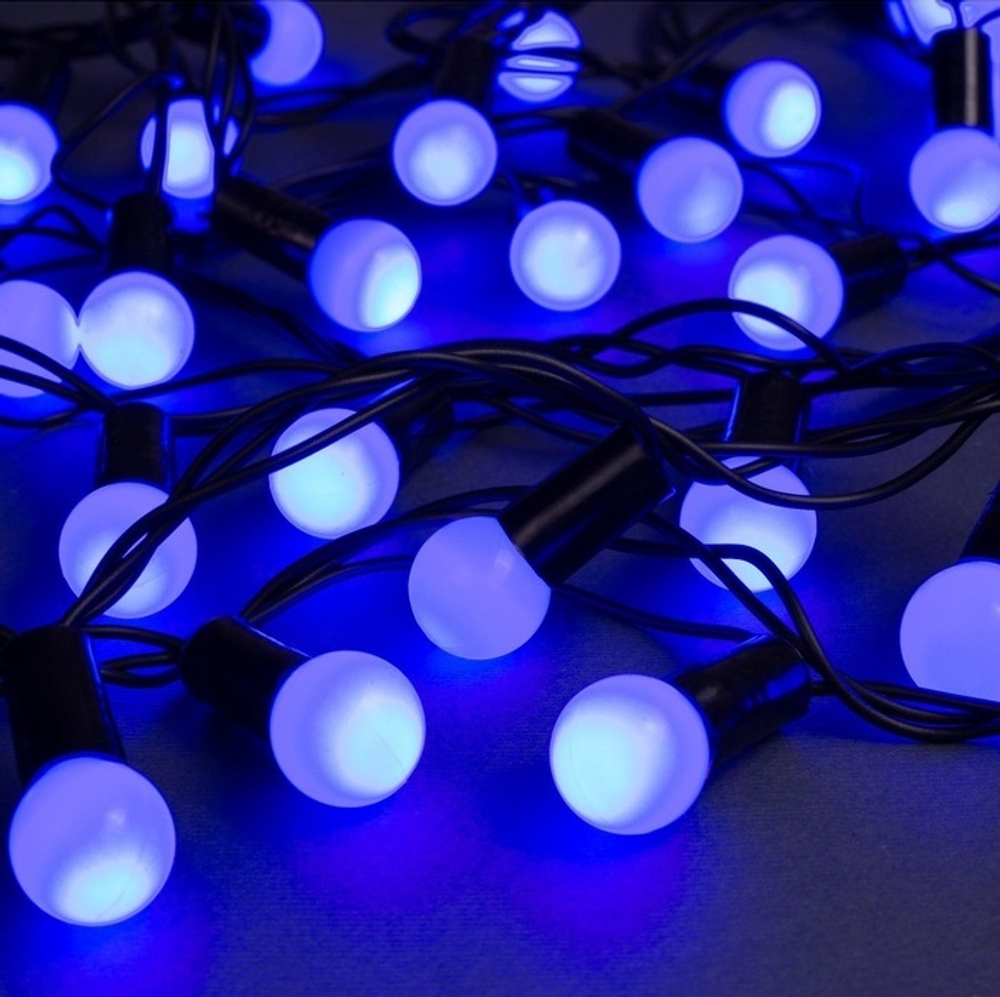 Светодиод "Шарик", пр.защита, 100л d=1,5см 10м синий