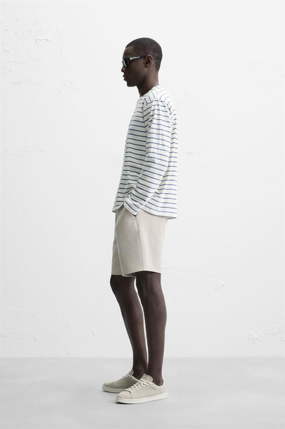 ZARA ШОРТЫ КОМФОРТНОЙ ПОСАДКИ ИЗ РЕЛЬЕФНОЙ ТКАНИ, БЕЖЕВЫЙ