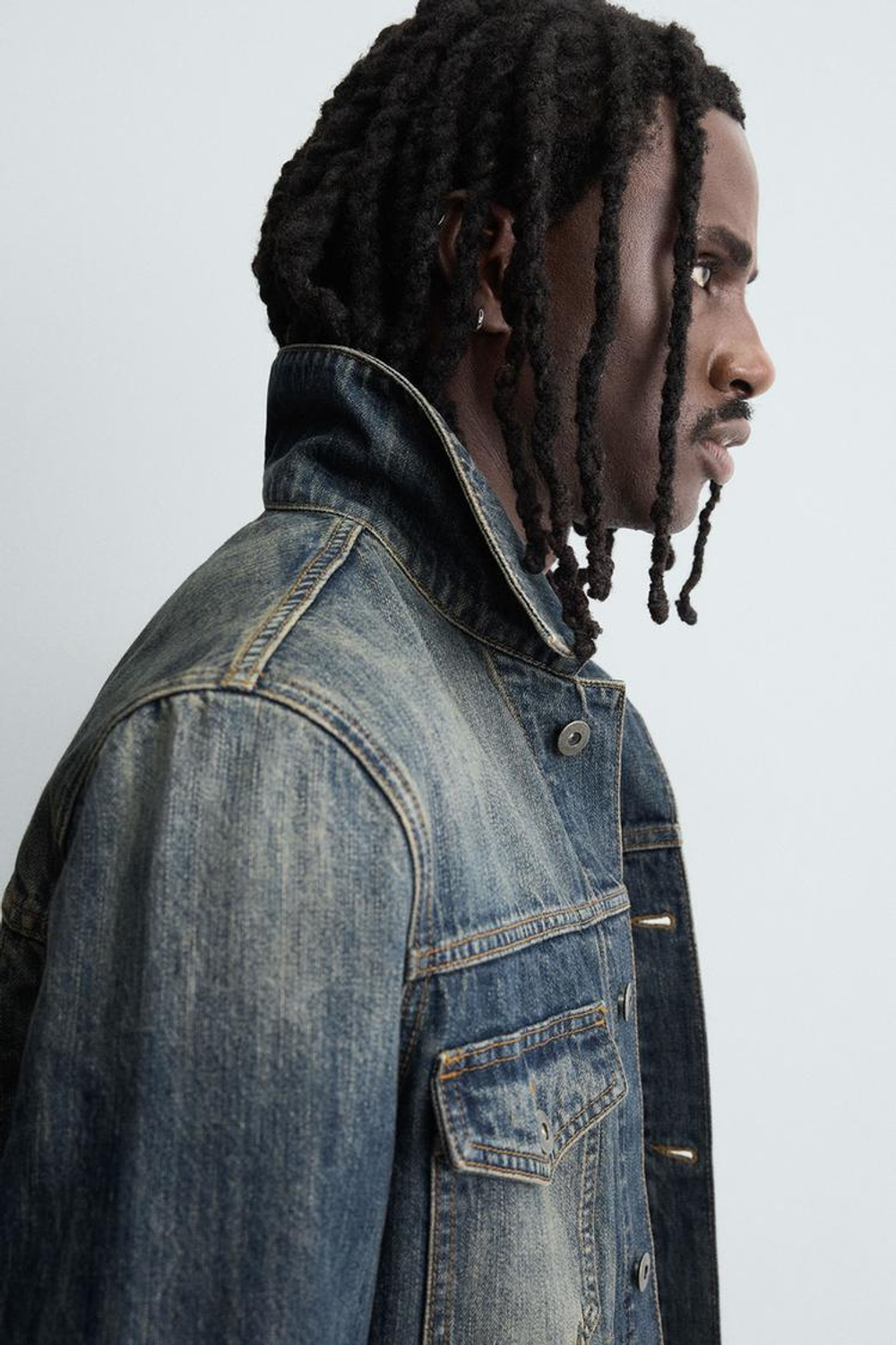 ZARA УКОРОЧЕННАЯ ДЖИНСОВАЯ КУРТКА, ЗЕЛЕНОВАТО-СИНИЙ