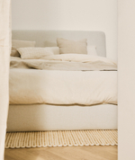 Кровать Martina со съемным чехлом из шенилла цвета экрю 180 x 200