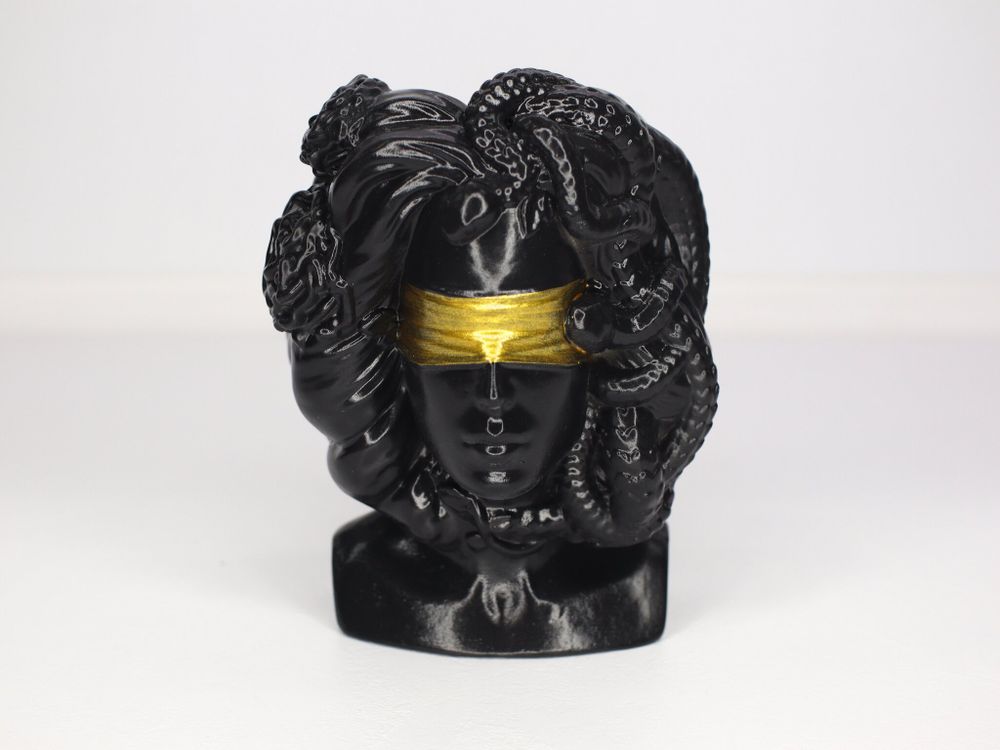 Кашпо - органайзер "Горгона Медуза" черная с золотом, 13х16х11см 7501893