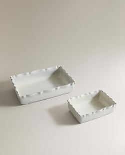 Zara Home жаровня из фаянса, цвет бежевый, 22 см