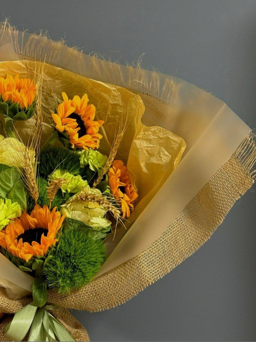 Букет "Сельский" из Дуантусов, Гелиантуса, Брассика