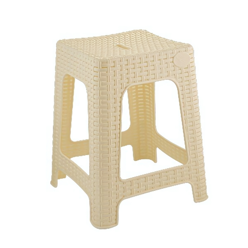 Табурет квадратный Rattan 363х363х448мм сливочный