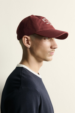 ZARA КЕПКА JEEP® С ЭФФЕКТОМ ПОТЕРТОСТИ И ПРИНТОМ, КРАСНЫЙ