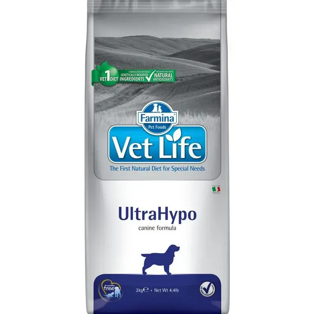 Farmina vet life dog ultrahypo сухой корм для взрослых собак при пищевой аллергии - 2 кг