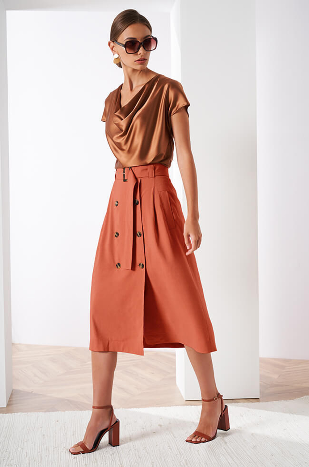 4757 Юбка женская (терракотовый)