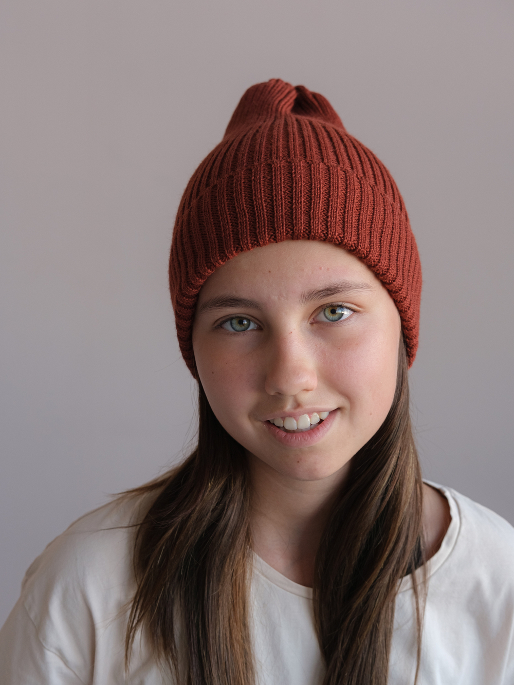 Шапка вязаная-резинка весенняя/осенняя КЭП(Терракот)