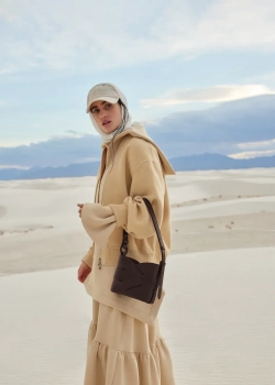 POLENE СУМКА NODDE, ТЕМНО-КОРИЧНЕВЫЙ