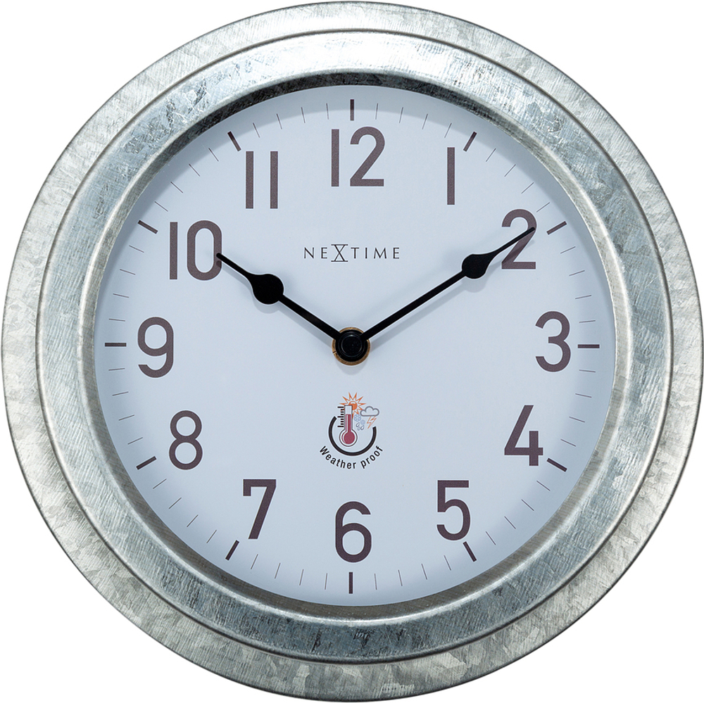 Настенные часы NeXtime Poppy, металл, 22 см, серебристые