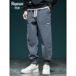 Модные брендовые спортивные штаны в американском стиле, мужские свободные повседневные брюки больших размеров, Осенние новые спортивные штаны из синели для полных мужчин